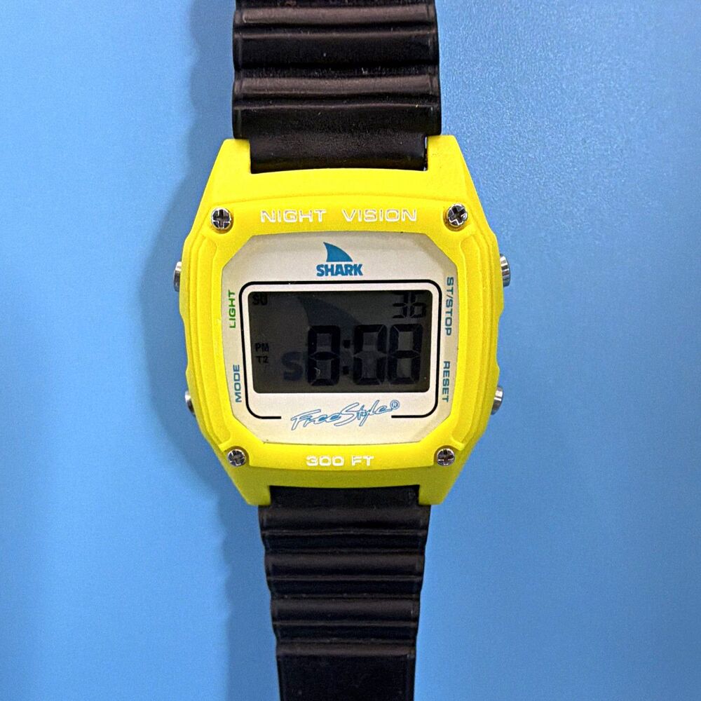 Freestyle Shark Night Vision Digital Quartz Watch 100m Yellow/Black New Rubber